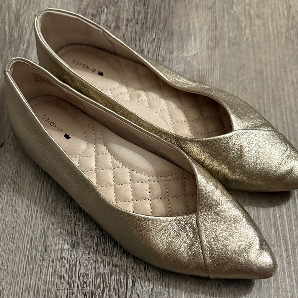 Birdies Shimmering Gold Loafers